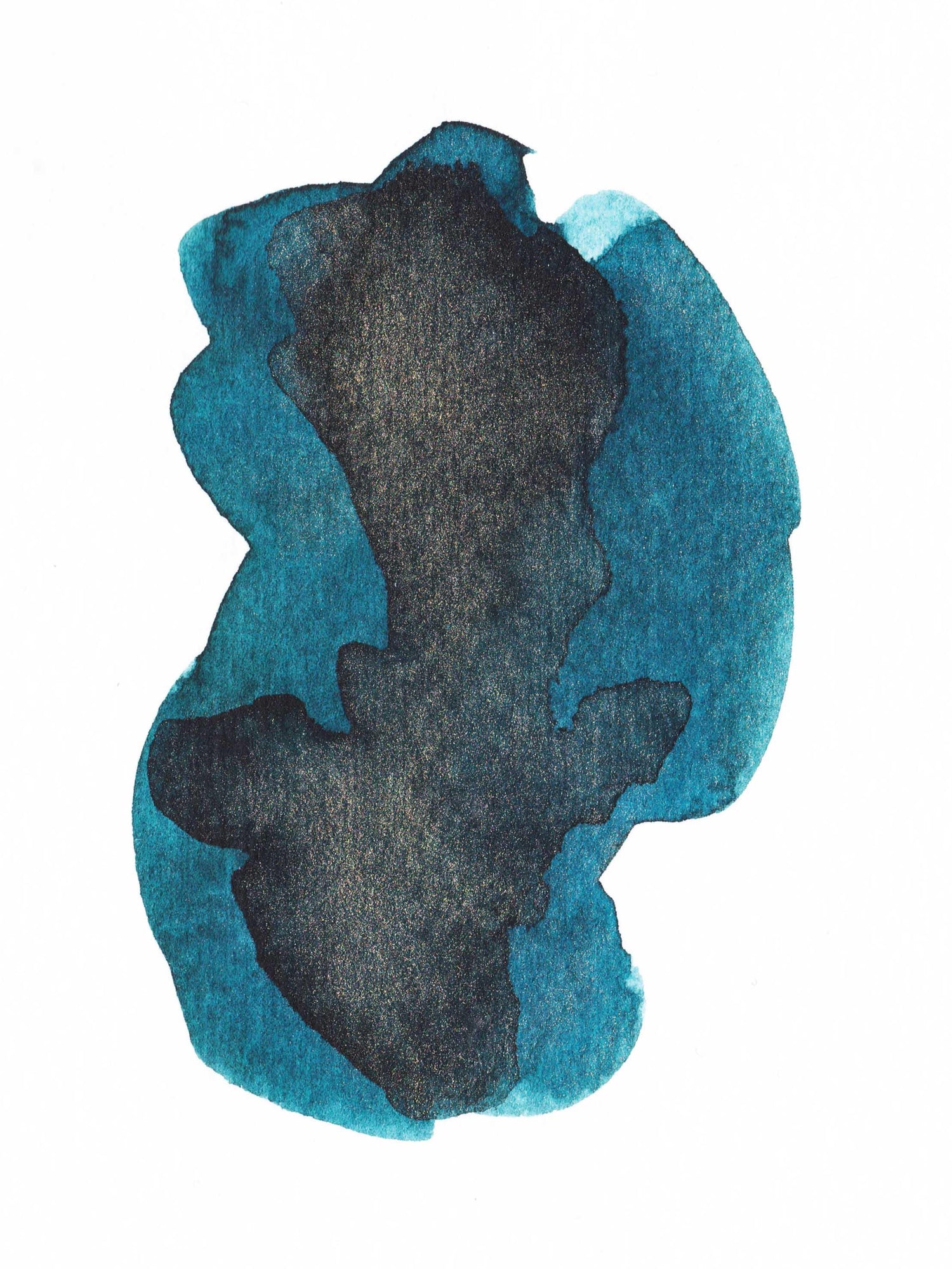 Blue and Black Abstract Art Print - AdriLunaStudio