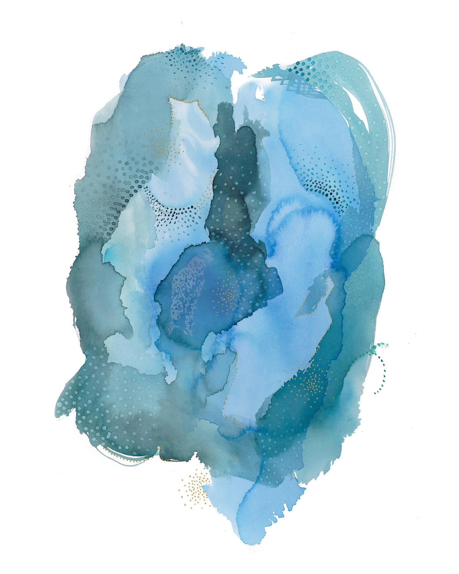 Large Blue Abstract Art Print - AdriLunaStudio