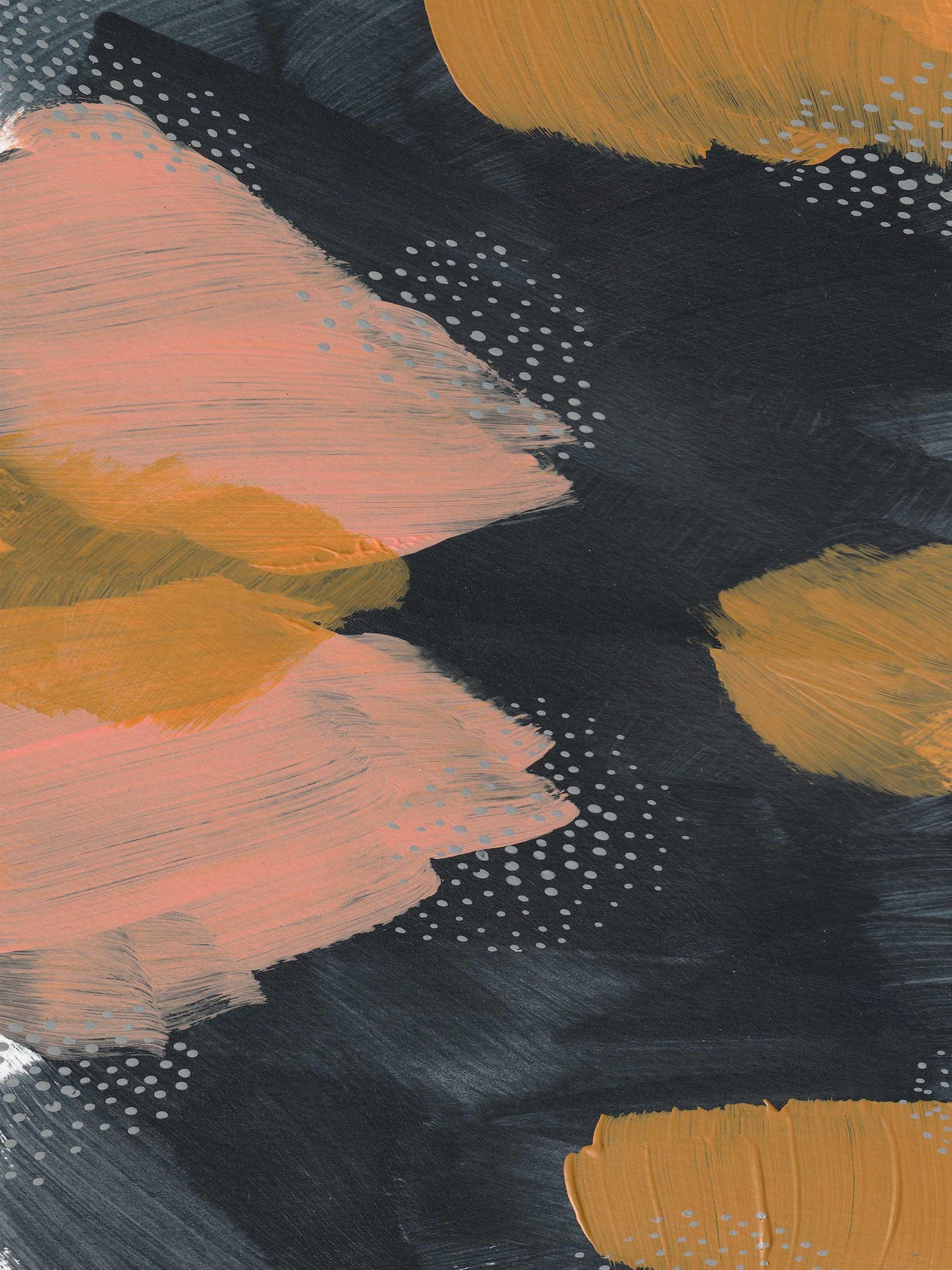 Abstract Navy Blue, Mustard Yellow and Pink Art - AdriLunaStudio