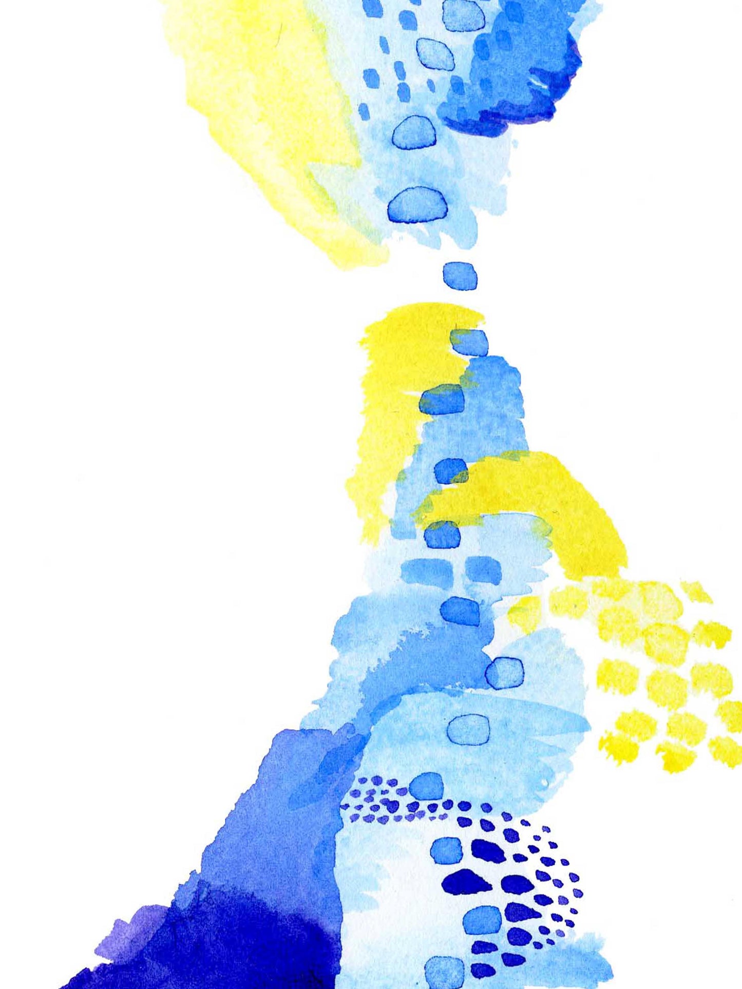 Colorful Blue, Yellow, and Purple Watercolor Art - AdriLunaStudio