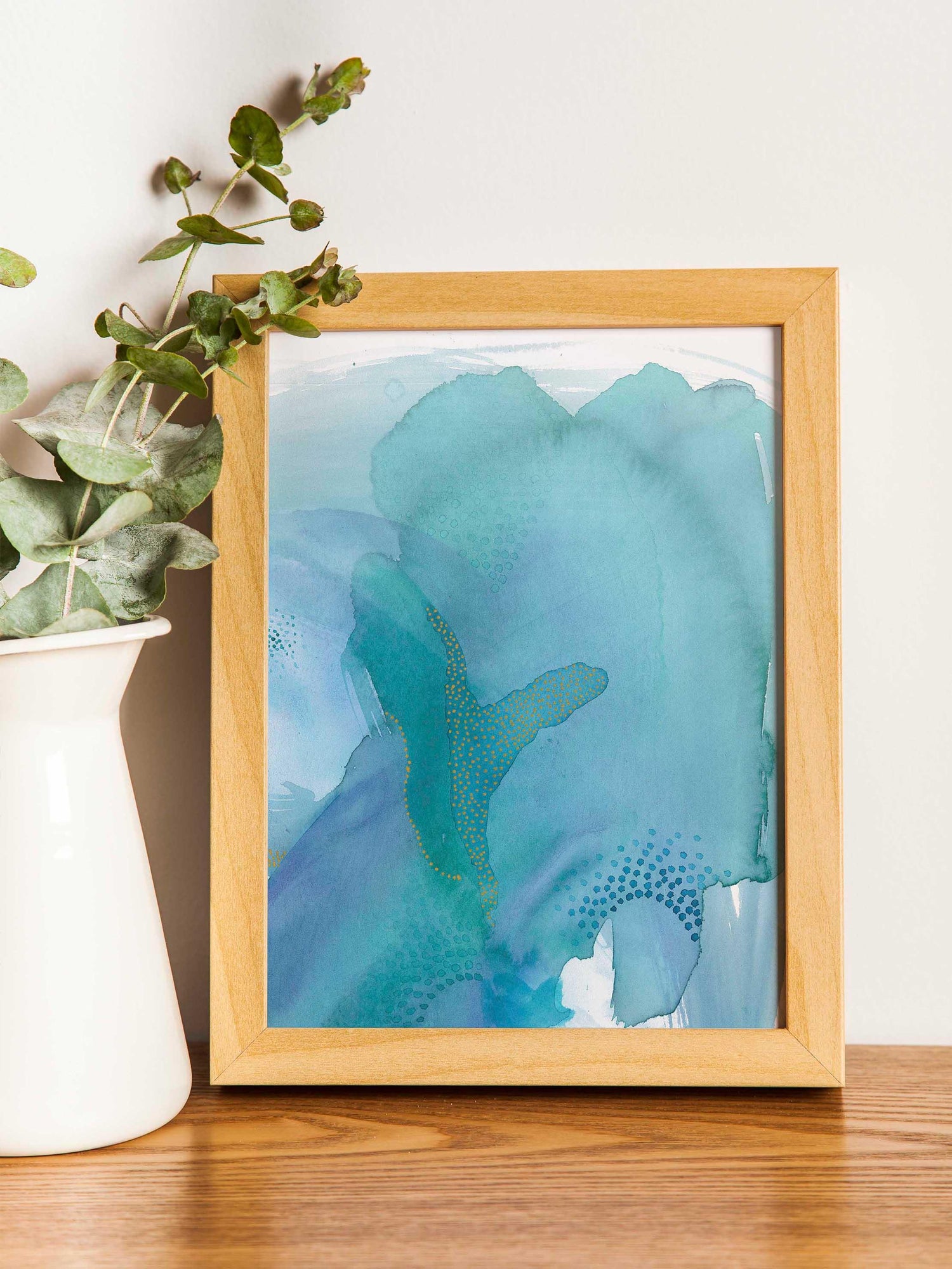 Blue and Green Abstract Home Decor.  Colorful Watercolor Art Print. - AdriLunaStudio