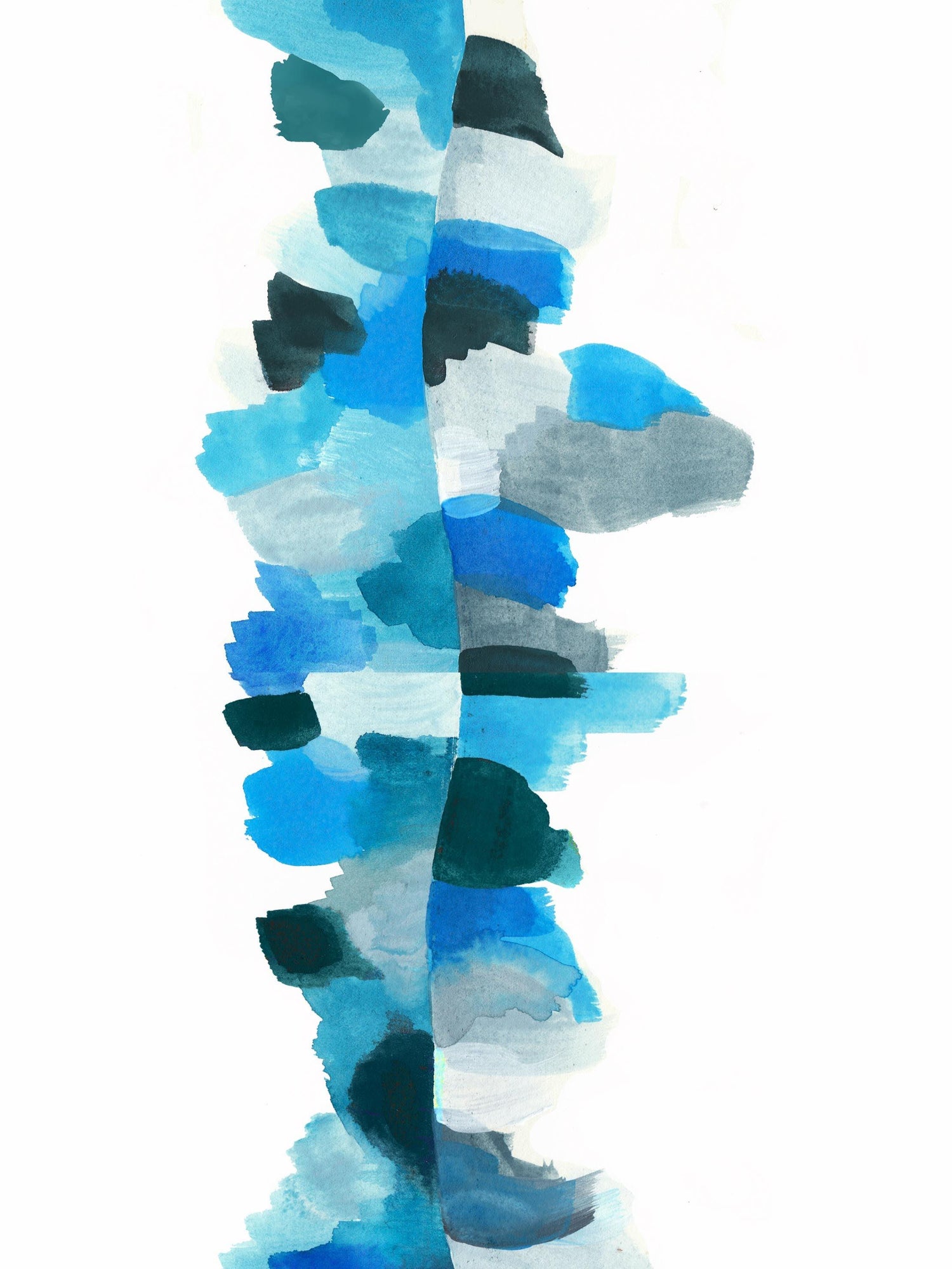 Colorful Blue Watercolor Print Set. Set of Abstract Landscapes - AdriLunaStudio