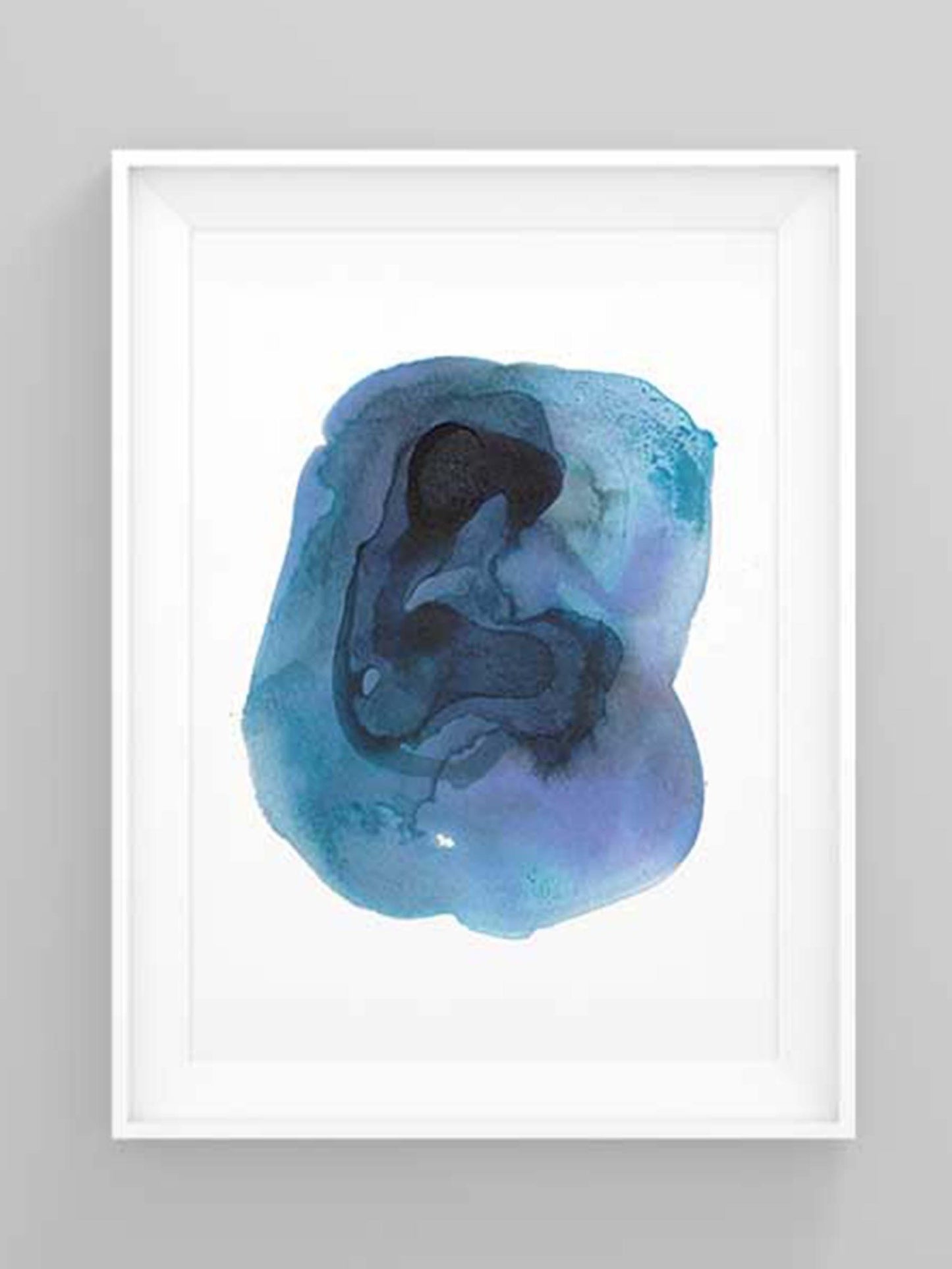 Dark Blue Modern Art Print - AdriLunaStudio