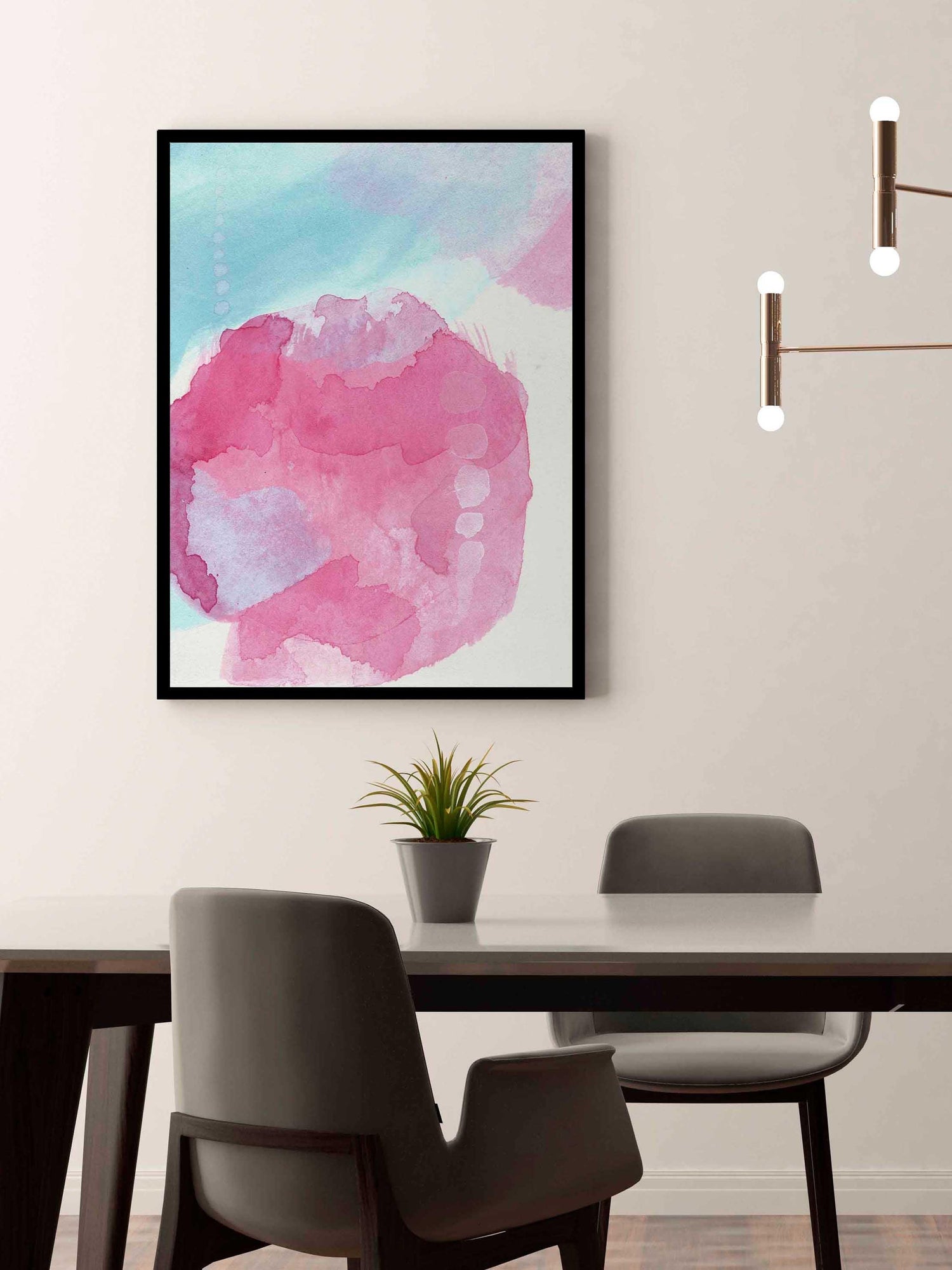 Pink and Light Blue Home Decor - AdriLunaStudio