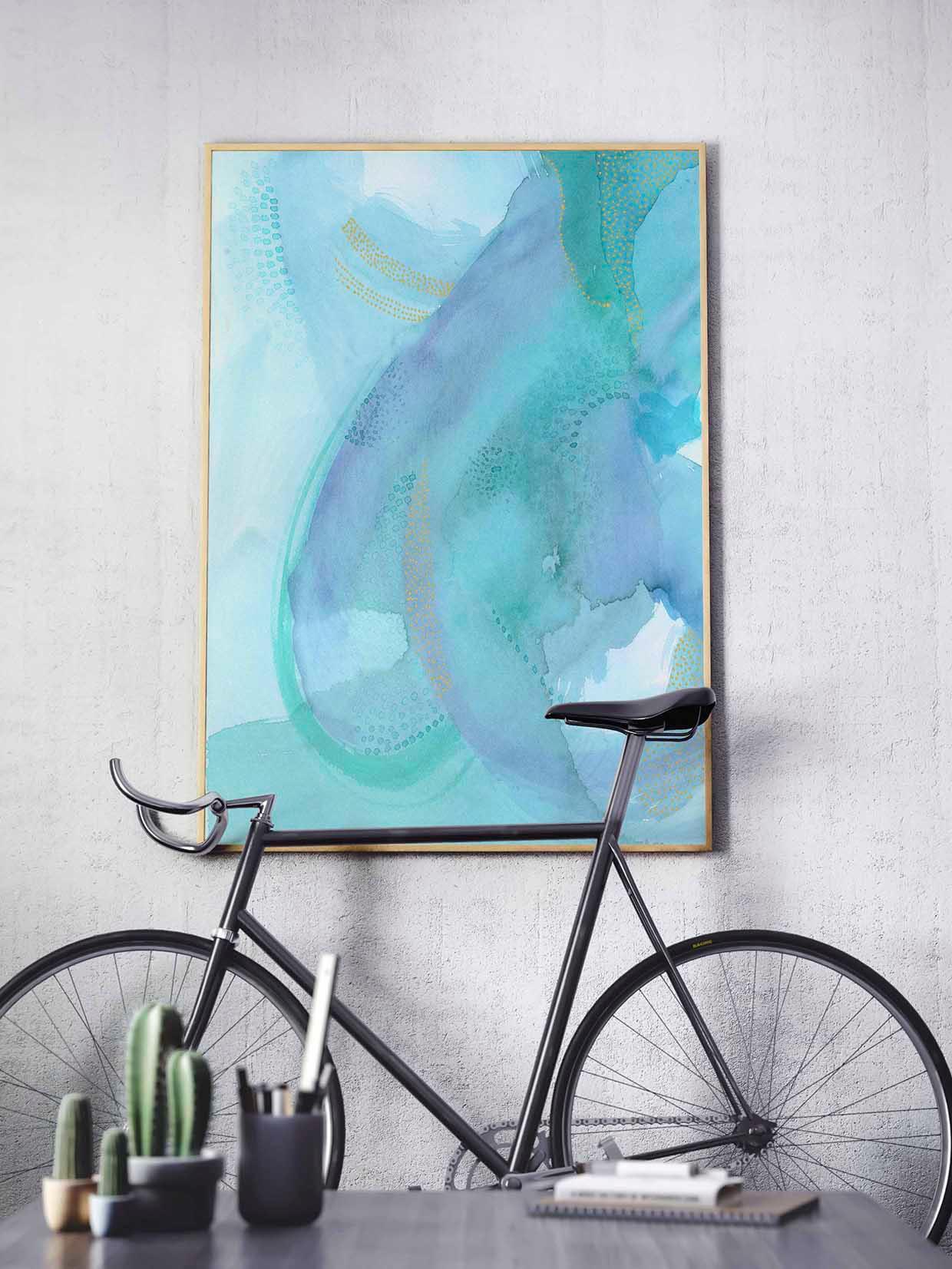 Etherial Abstract Watercolor Art. Blue and Green Colorful Home Decor. - AdriLunaStudio