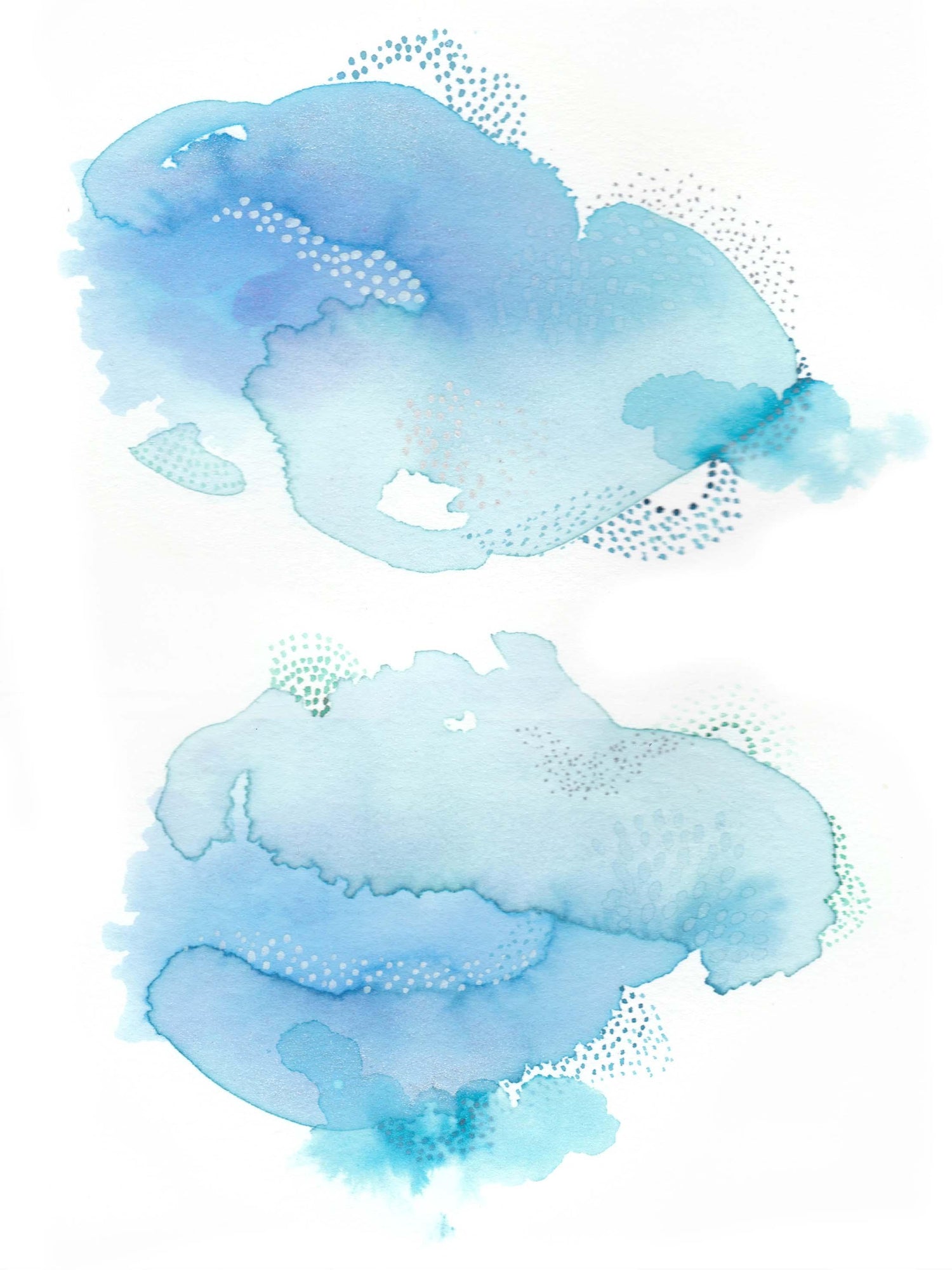 Delicate Blue Art Print Set - AdriLunaStudio