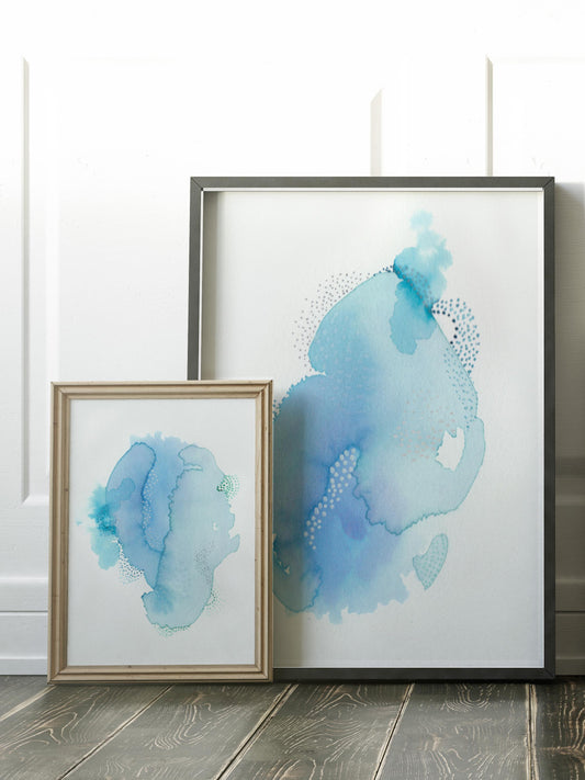 Delicate Blue Art Print Set - AdriLunaStudio